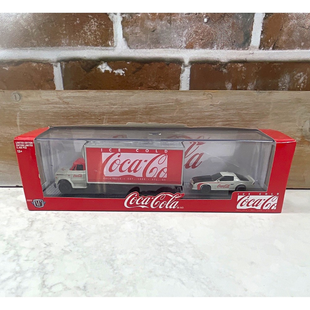 Coca-Cola Ice Cold Diecast Truck & Car Set 2022 Reproduction Red/White